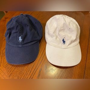 Polo Ralph Lauren Baseball Hat Cap Leather Buckle Closure Lot of 2